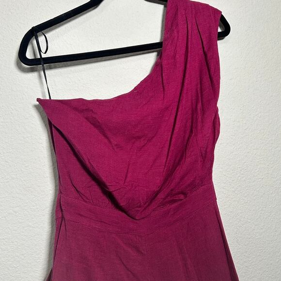 NEW Free People Avery Jumpsuit One Shoulder Magenta Pink Sz 6 Small Modern Muse - Picture 7 of 11